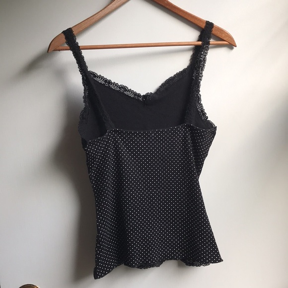 L.e.i. Y2K polka Dot Cami Tank Lace Straps Trim L - Picture 8 of 10